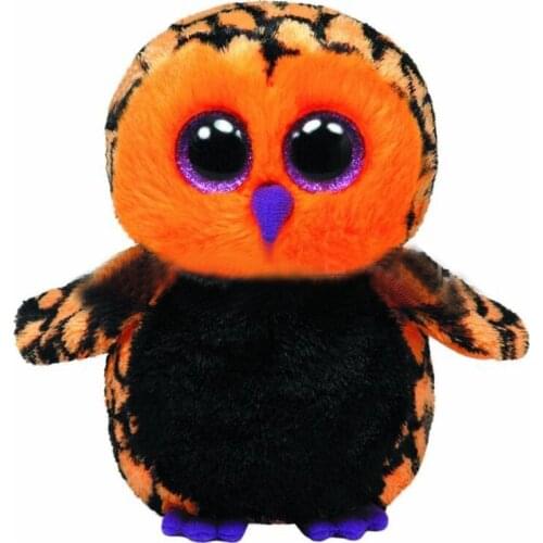 Ty Beanie Big Eyes Halloween Orange Black Owl Plush Stuffed Animal Super Soft Bedside Ornaments Toys Doll Gift For Kids 15CM