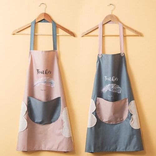 2 Colors Practical Soft Oil Resistant Apron with Pocket Baking Tool Portable Women Apron Anti-oil for Indoor