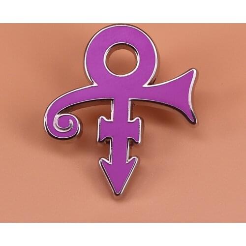 Prince pin bisexual symbol brooch fans tribute commemorative badge art musical jewelry shirts jacket accessories purple