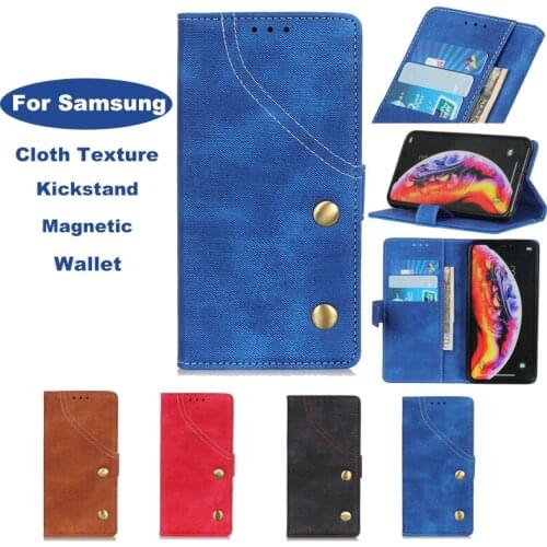 Luxury Retro Denim Leather Case For Samsung Galaxy Note 9 J8 J6 J4 A8 A6 S9 S8 Plus J2 Pro 2018 Wallet Card Magnetic Case Cover