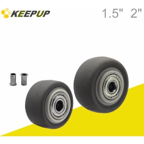 Replacement caster TPR wheels,with double bearings,Thermo-Plastic-Rubbermaterial ,Soft surface Not hurt the ground,1.5inch 2inch