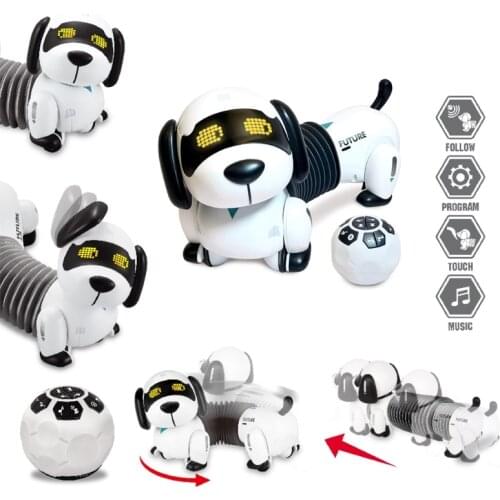 Remote Control Dachshund Dog RC Robotic Stunt Puppy Toys Pet Following Robot M89C