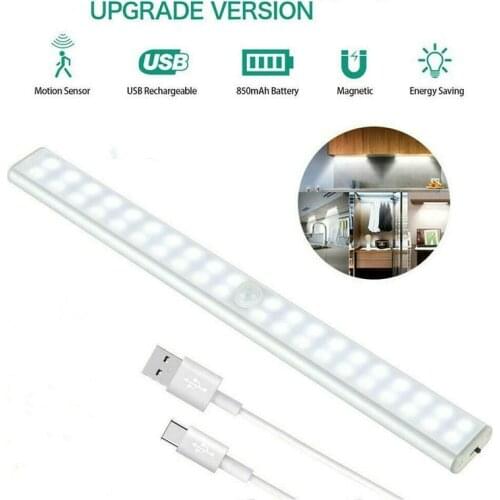 Night Light LED Motion Rechargeable Sensor Cabinet Closet Light USB Portable Automatic Sensitive Wall Night Kitchen Bedroom Lamp