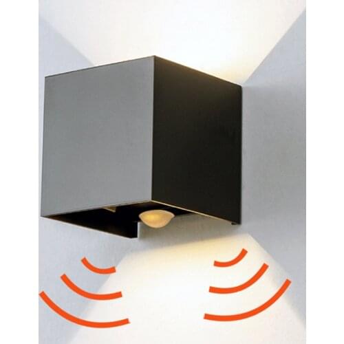 PIR smart Waterproof Outdoor Indoor Led Wall Light nordic Aluminum Adjustable Wall lighting Bedroom Hallway Porch Balcony