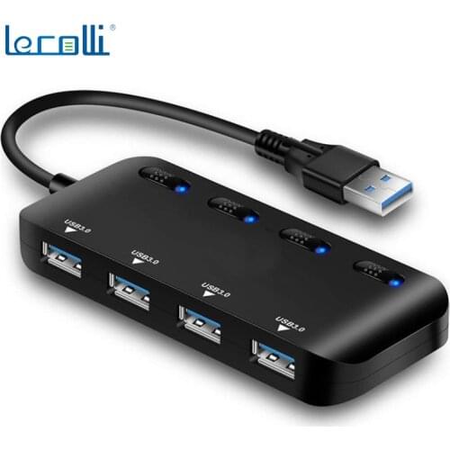 High-Speed Ultra-Thin Usb 3.0 4-Port Hub Switch For Fast Charging With Indicator Light Length 150mm One For Four USB3.0 Hub