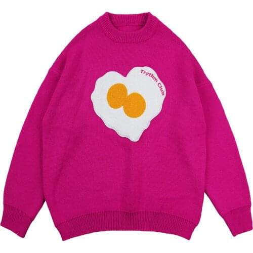 Vintage Harajuku 90s Heart Jumper Women Mom Sweater Harajuku Streetwear Pullovers Loose Fashion Casual Jerseys Mujer