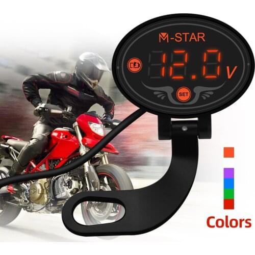 Super Waterproof 9-24V Night Vision Motorcycle Voltmeter volt gauge Display Table LED volt meter in moto Motorbike Side Mirrors