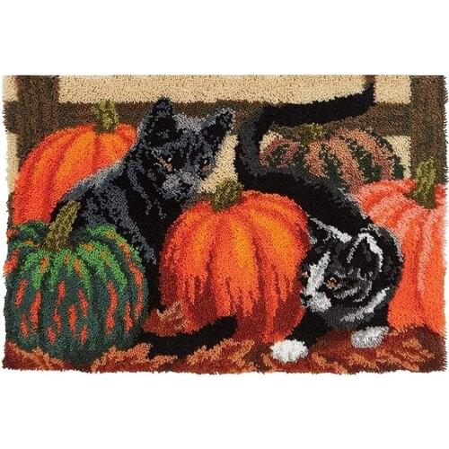 DIY Latch hook rug kits pumpkin with Pre-Printed Pattern Latch hook for carpet embroidery Foamiran for needlework tapestry