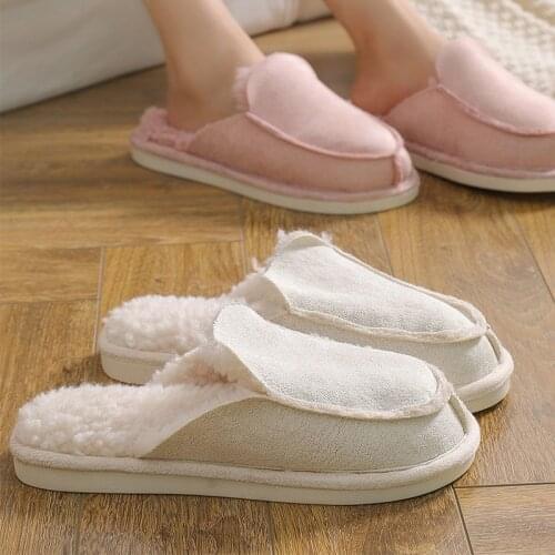 Winter Cotton Slippers Mens and Womens Home Shoes Soft-soled Indoor Non-slip Slippers Thick-soled Plus Fluffy Cotton Shoes