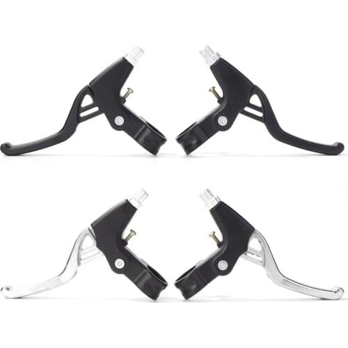 1 Pair Bicycle Brake Handle 2-finger Bike Bicycle Lightweight Aluminum Alloy MTB Mountain Bike Cycling Double-Hole Brake Levers