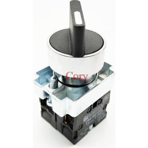 1PC Rotary Selector Switch 600V 10A 22mm Mounting Standard Handle 3 Position 2NO Contact Maintained/Momentary