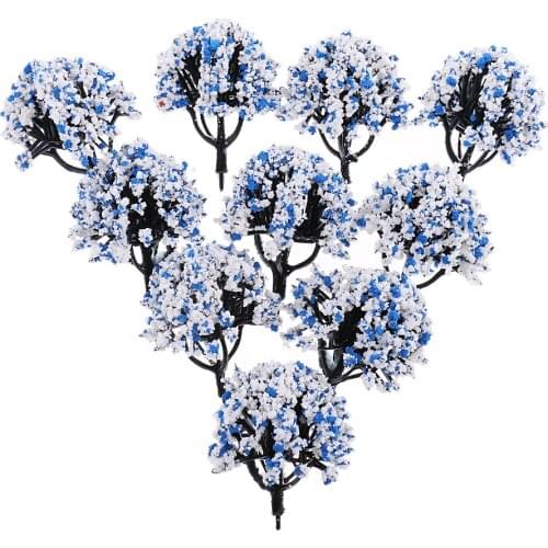 10pc 1:150 Train Railroad Scenery Landscape Model Trees N Scale with Flowers