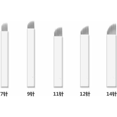 100Pcs Disposable Permanent Makeup Manual Blade for Tattoo Eyebrow Pen Micro blading Needle 7/9/11/12/14/ Pin