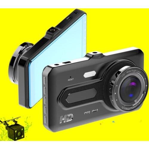 1080p Reverse Image IPS Screen 4-Inch Dual Lens Tachograph Driving Recorder Motion Detection Night G-Sensor