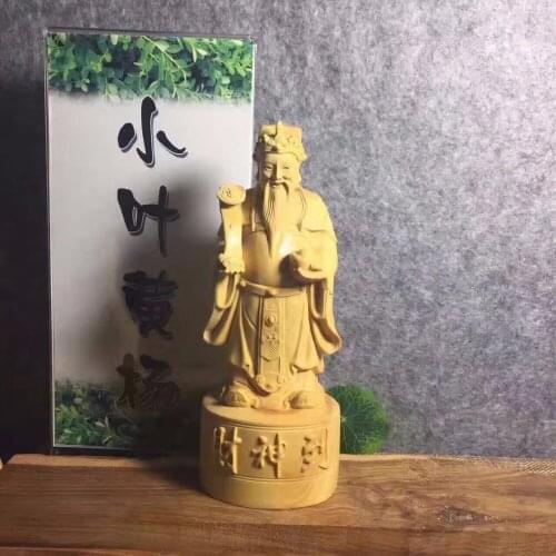 16X6.2CM boxwood carving chinese mammon Holiday gift the founder Woodcarving handicraft