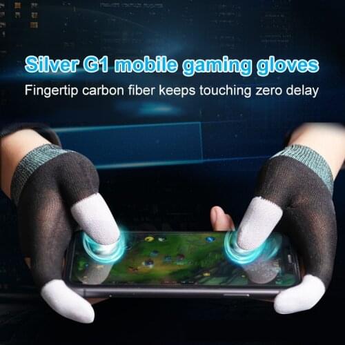 2 Pcs Phone Games Sweat-Proof Finger Gloves Thumbs Finger Cover Anti-slip Cot Sleeve for PUBG Touch Screen Game Practical Access