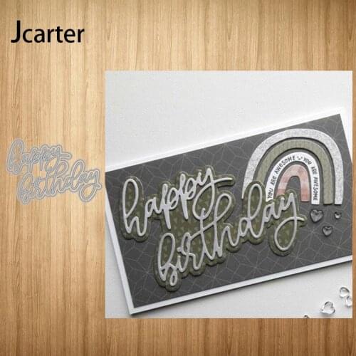 2021 New Design Metal Cutting Dies Happy Birthday Craft Scrapbooking Handmade Knife Mould Blade Punch Stencils Dies Cut Model