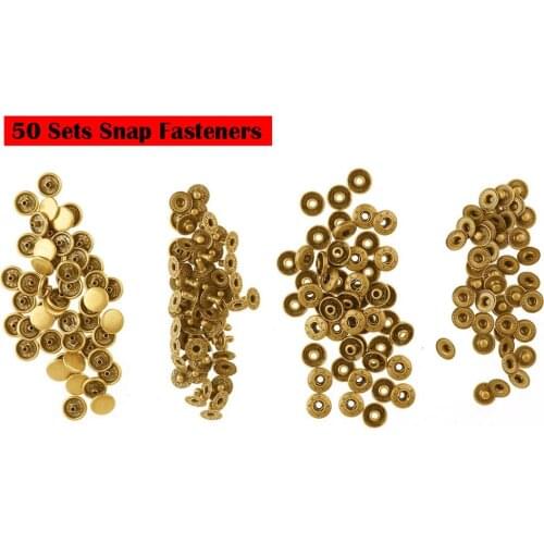 50 Snap Poppers Metal Copper Press Stud Fasteners DIY Leather Crafts Rivets Decorative Jacket Jean Buttons Handbag Fixed Buckles