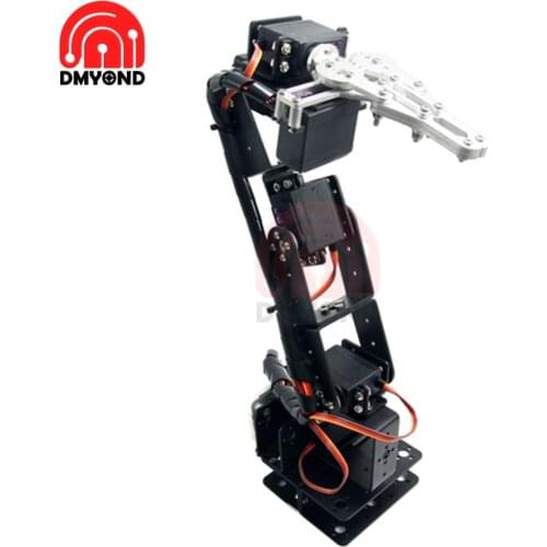Aluminium Robot 6 DOF Arm Claw Mount Mechanical Robotic Arm Clamp Claw Electronice Servo Bracket kit for Arduino DIY Robot Part