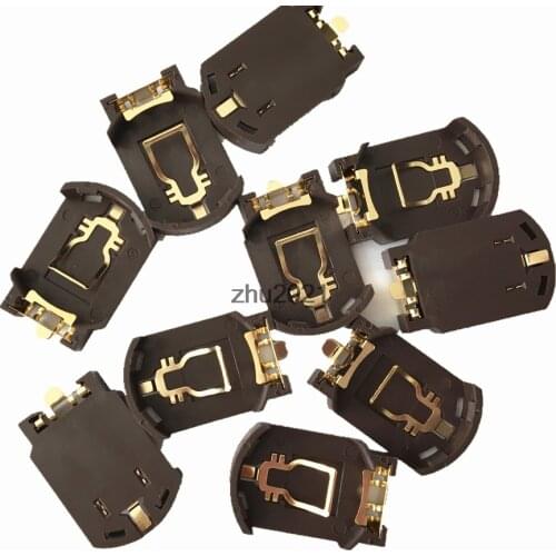 CR2032 battery holder 3V battery cell coin button battery box BS-8 Gold plating surface mount 2 soldering points ,10pcs/lot