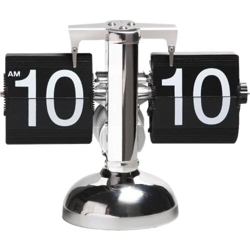 Automatic Page Turning Clock Small Balance Living Room Clock Retro Creative One-Legged Personality Art Clock