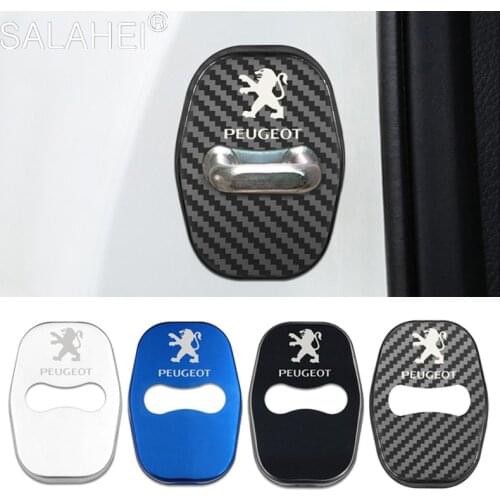 4Pcs Car Door Lock Cover Case For Peugeot GT 206 207 208 301 307 308 407 507 508 408 308 406 2008 5008 3008 4008 Auto Accessory