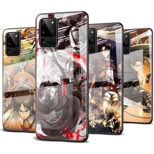 Tempered Glass Cover Attack on Giant Cool For Samsung Galaxy S20 FE S10e S10 S9 S8 Ultra Plus Lite Plus 5G Phone Case