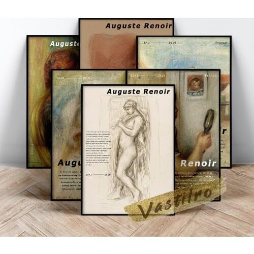 Pierre Auguste Renoir Exhibition Museum Poster, Auguste Figure Portrait Painting, Woman Prints, Living Room Bedroom Wall Decor