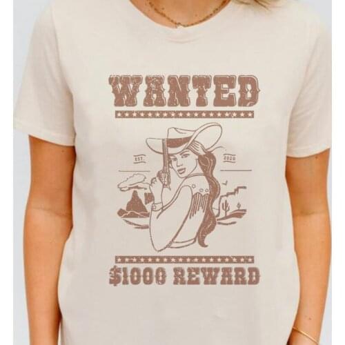 Western Style Rodeo Cowgirl T Shirt Vintage Aesthetic Top Country Girl Funny T-Shirt Women Cotton Plus Size Cute Graphic Tees