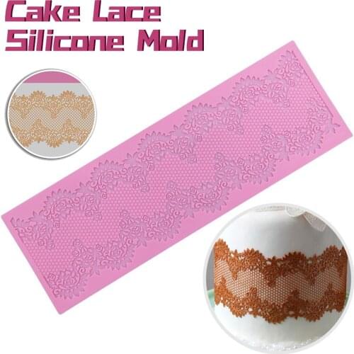 Beautiful Patisseries Silicone DIY Flower Lace Fondant Mold Mousse Brim Decor Sugarcraft Icing Mat Pad Pastry Baking Tools