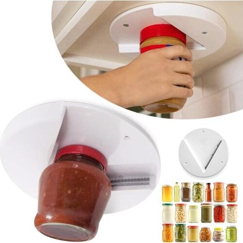 Creative Opener Under the Cabinet Can Opener Swing Universal Self-adhesive Jar Bottle Opener Top Lid Remover Kitchen Gadgets