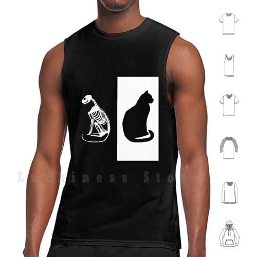 Schrodinger Cat tank tops vest 100% Cotton Logo Quantic Miaou Shr Dinger Shrodinger Cat Dead Alive Chemistry Fun Science