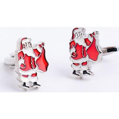 New Luxury Shirt Santa Claus cufflink for mens High Quality Enamel Cufflinks Jewelry Christmas gift