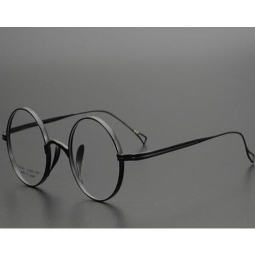 Japanese Handmade Pure Titanium Eyeglasses Vintage Men Round Eyewear Frame Prescription Retro Myopia Computer Glasses Women