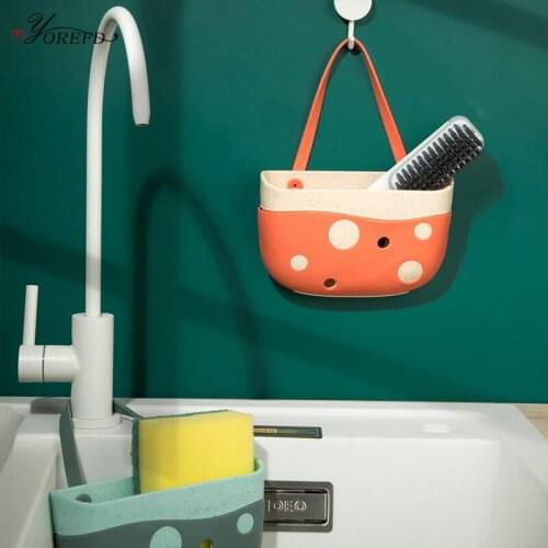 OYOREFD Multi-function Sink Sponge Holder Kitchen Faucet Sponge Soap Sundries Hanging Drain Rack Sink Accessories Organizer