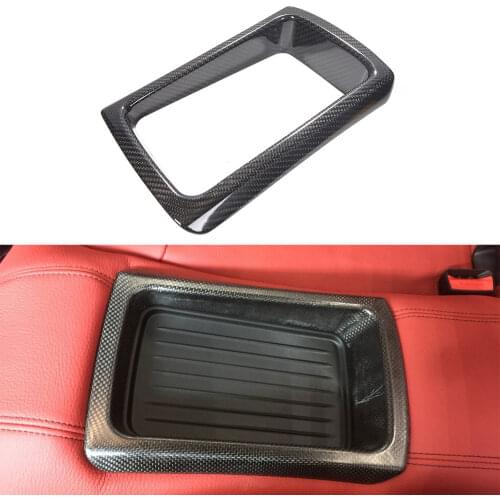 Fit For BMW F80 M3 F82 M4 2014+ Carbon Fiber Rear Seat Armrest Cup Holder Cover Car Styling Accessories