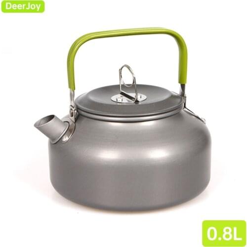 Camping Kettle Camp Tea Coffee Pot Aluminum 800ML Outdoor Hiking Gear Portable Teapot Lightweight with Bag and Silicon Handle