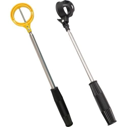 Portable Golf Ball Retriever Device Automatically Telescopic Pick Up Ball Retriever Golf Locking Scoop Grabber Golf Supllies