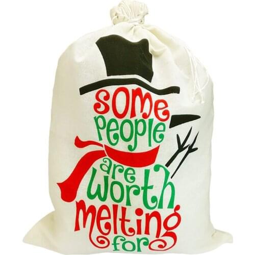 Christmas Letters Pattern Sack Gifts Bag Large Size Santa Claus Bags Christmas Decorations Drawstring Sacks Candy Storage Bag