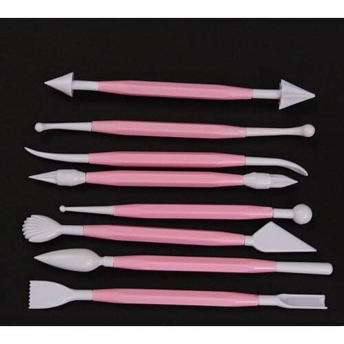 Pink Sugar Flower Carving Pen Fondant Cake Decoration Sugar Flower Sculpture Group Shaping Modeling Pen Dough Engraving Tools