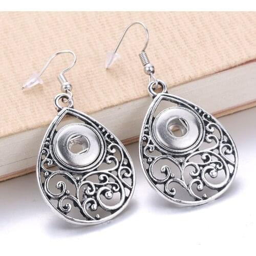 Hot Sale Earrings Metal Snap Drop Earrings Snaps Button Earrings Fit 12mm Snaps Jewelry For Women 4763