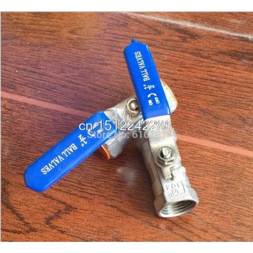 Lot2 1/2" DN15 Ball Valve 1Pc Threaded Female Stainless Steel SS 304 BSP new 1000WOG