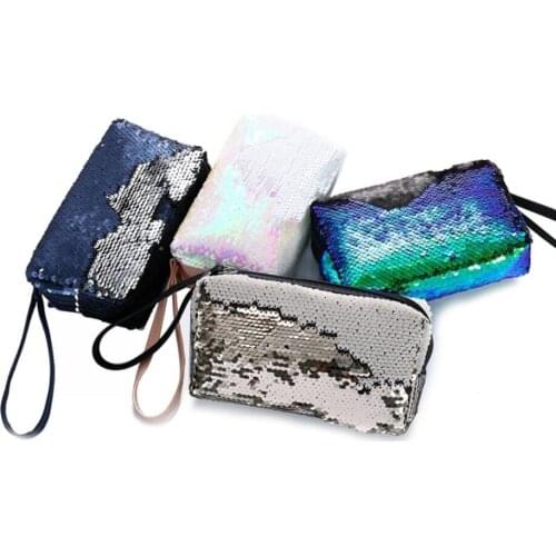 M706 Fashion Women Clutch Bag Sequins Package Zipper Zero Purses Handbag Bag Student Girl Gift Wholesale