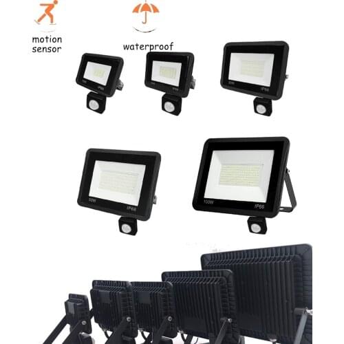 LED FloodLight Reflector Spotlight outdoor Exterior Lighting optional pir motion sensor Wall Light Waterproof Energy Saving Stre
