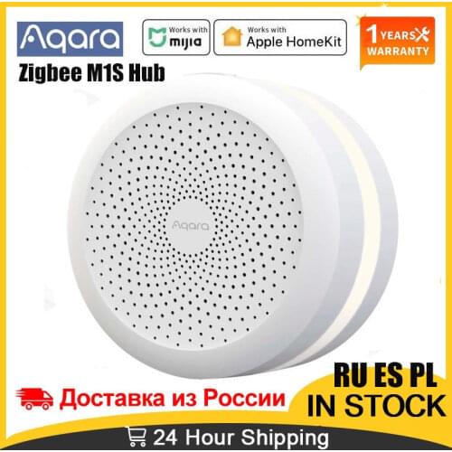 2021 Xiaomi Smart Gateway Aqara Hub M1S Gateway RGB Led Night Light Wireless Zigbee Connect Remote For Apple Homekit App Control