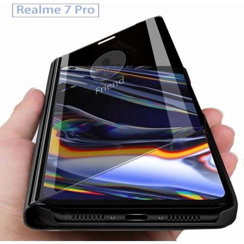 Realme 7 Pro Case For Oppo Realme 7 Pro 2020 Mirror Flip Phone Cover Realmi 7Pro real me 7pro magnetic stand book coque