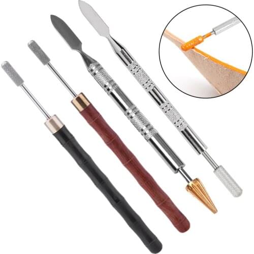 1PC Brass Head Leather Dual Head Edge Oil Gluing Dye Pen Applicator Speedy Paint Roller Tool for Leather Craft Tools Double Side