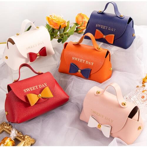 10pcs Small Handbag Gift Bag Lipgloss Cosmetic Packaging Boxes Wedding Party Favors Baby Shower Cookies Candy Chocolate Gift Box