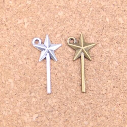 162pcs Charms magic wand 25x13mm Antique Pendants,Vintage Tibetan Silver Jewelry,DIY for bracelet necklace