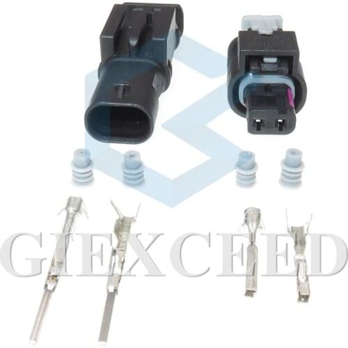 2 Sets 2 Pin 4F0 973 702 1-1718643-1 Fuel Injector Connector Collision Sensor Socket Automotive Connector For VW Audi